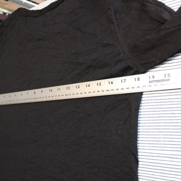 Vintage 90s Talbots Medium‎ $168 Made In Italy Black Merino Wool Fringe Sweater - Picture 10 of 11